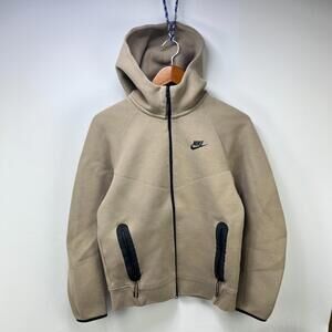 Nike Tech Full Zip Hoodie Beige Small
